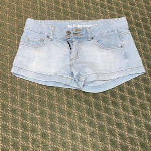 Light wash jean shorts